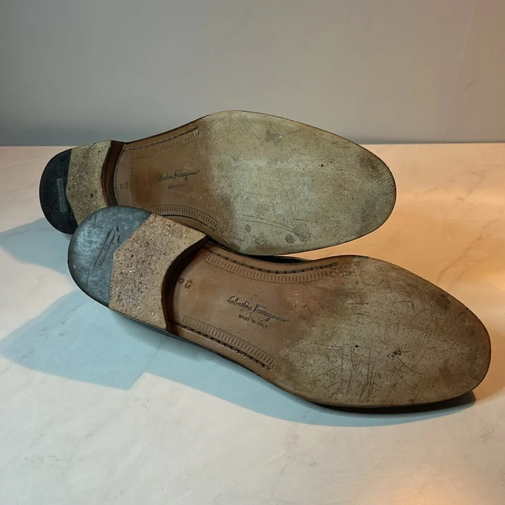 Salvatore Ferragamo Brown Leather Loafers Size 13 - Picture 10 of 11